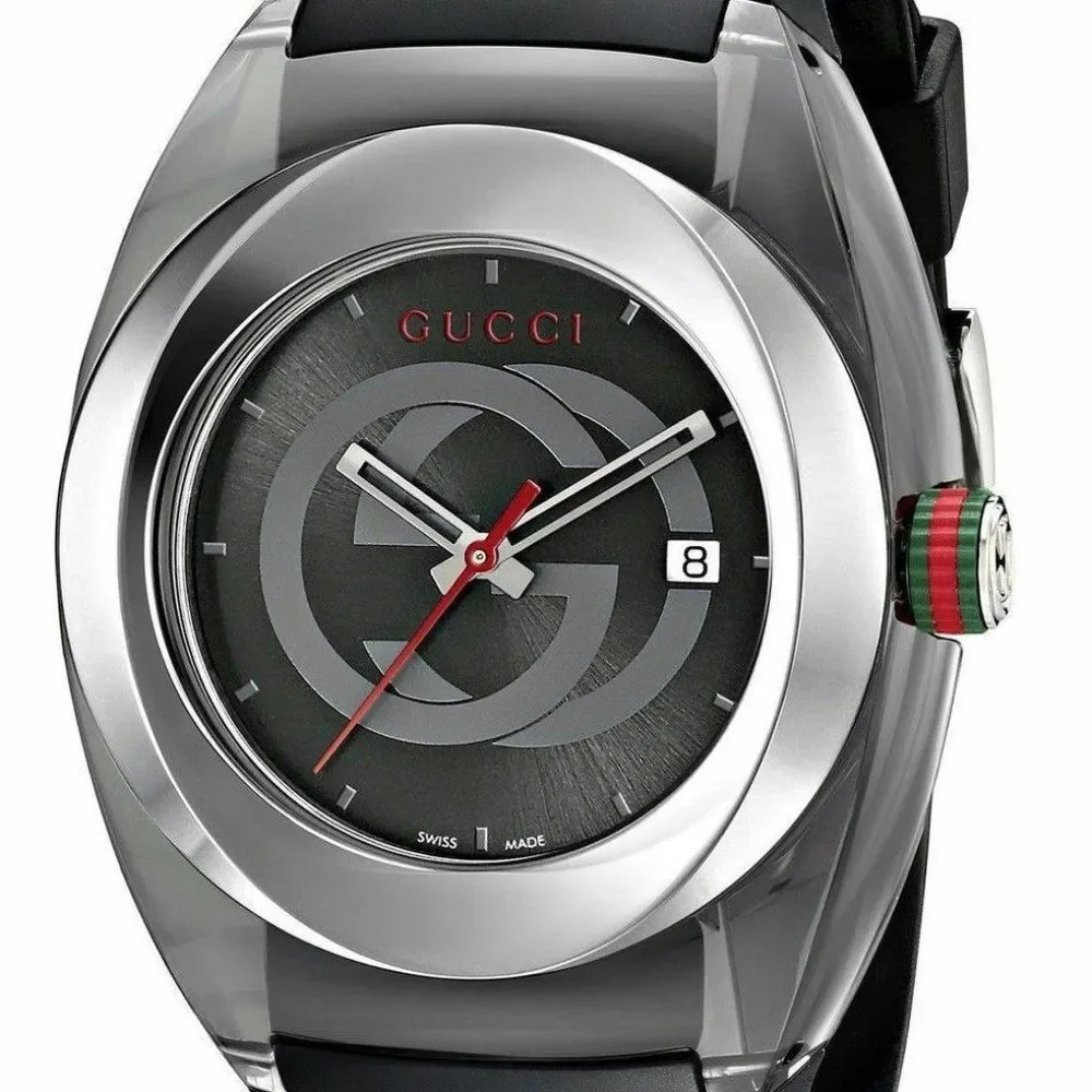 GUCCI 46MM STEEL WATCH! W/ BOX!